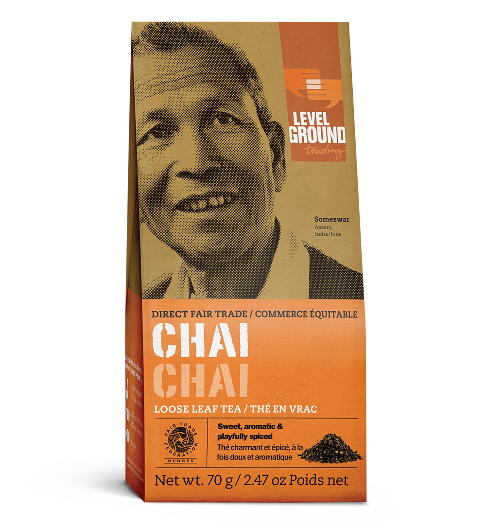 
                  
                    Fair trade chai tea 70 gram box, loose leaf tea package
                  
                